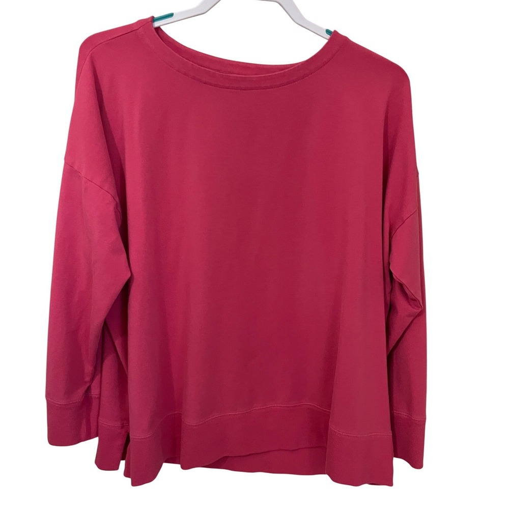 Eileen Fisher Pink Organic Cotton Boxy Pullover Sweatshirt Size 1X